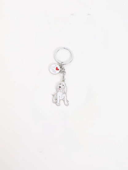 Pet dog car keychain pendant creative metal accessories key ring holiday gifts