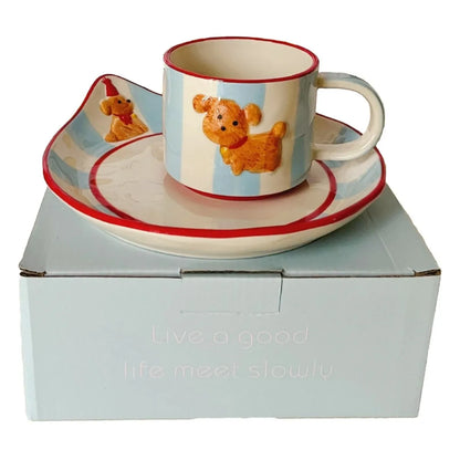 Mug Designer Hand-painted Birthday Dog Ceramic Coffee Mug Set High Appearance Level Cup Christmas Gift Birthday