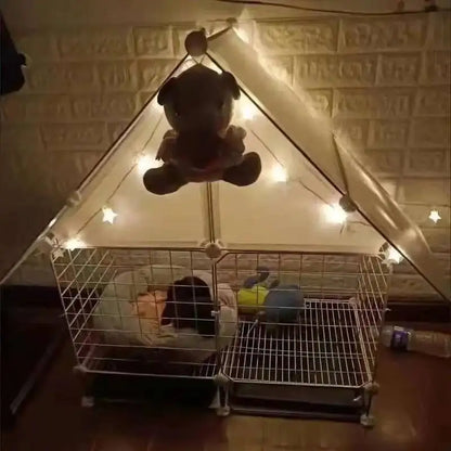 the BANGKOK BARKER - Fences Simple Kennel, Iron Teddy Living Room, Creative Doghouses, Pet Indoor Balcony Home, Pomeranian Puppy Courtyard Pet Cage