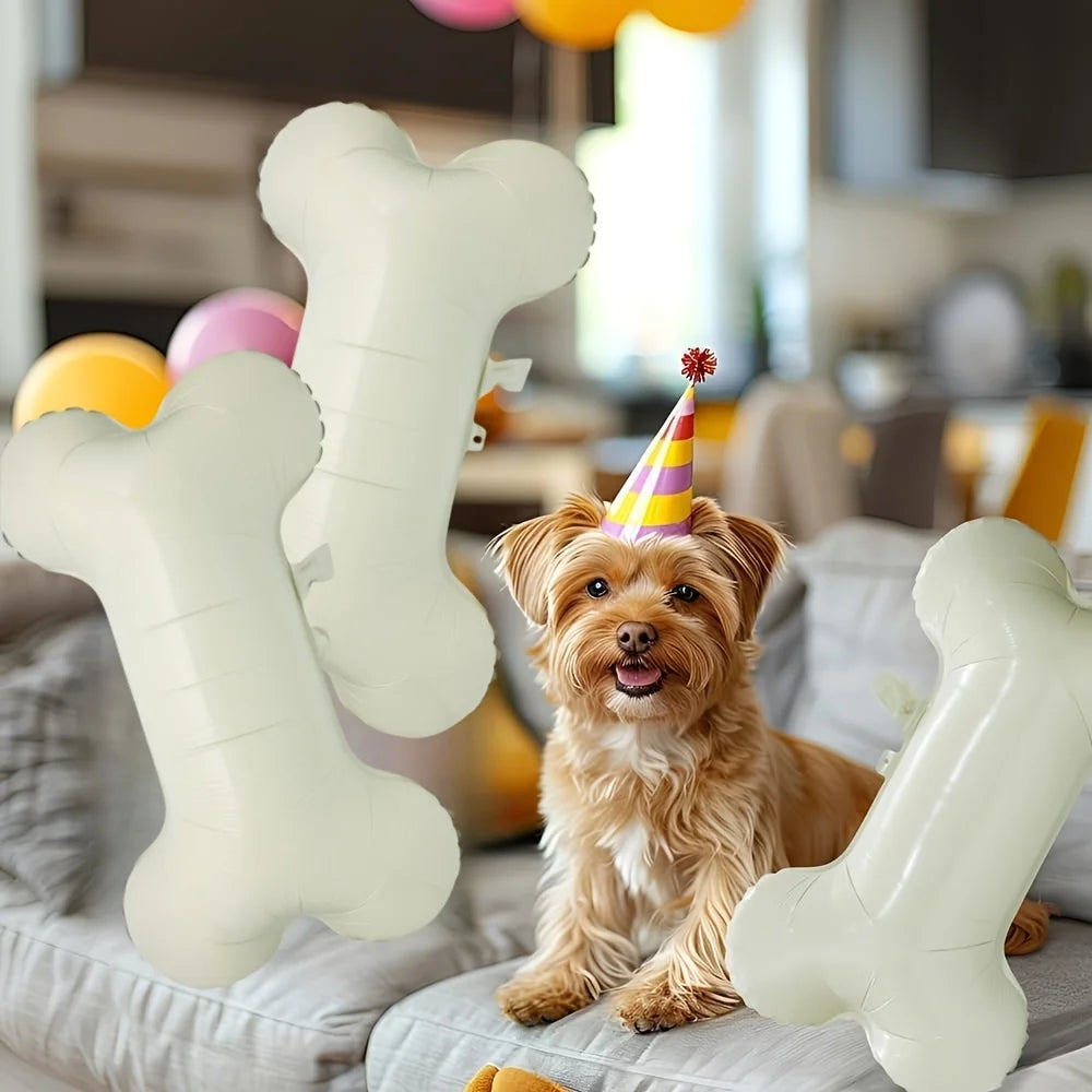 3/6pcs Funny Bone Shape Foil Balloons Pet Dog Bone Balloons for Birthday Party Decorations Supplies Kindergarten Kids Toys