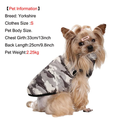 Reversible Winter Warm Dog Clothes Windproof Pet Vest Jacket For Small Medium Dogs Cats Chihuahua French Bulldog Yorkshire Coat