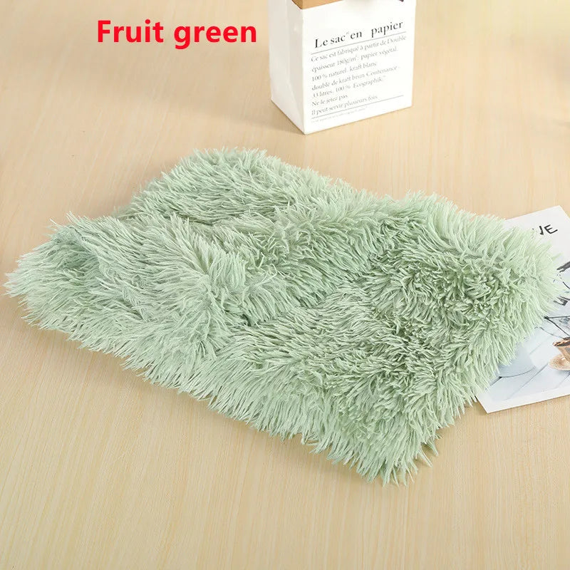 Fluffy Mat Long Plush Pet Blanket Cat Sleeping Mats Puppy Winter Warm Thin Kennel Cushion Soft Covers for Large Dogs Mattress