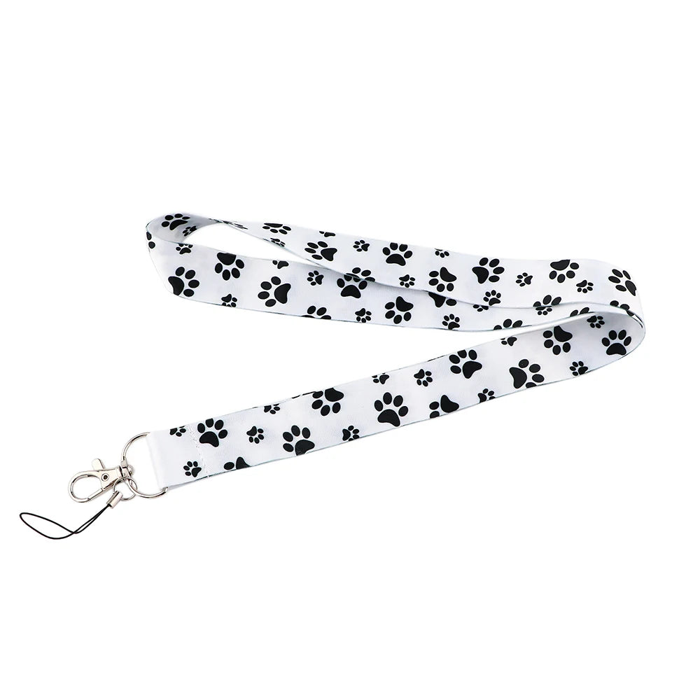 DZ1404 Dog Paw Print Lanyards for Key Neck Strap lanyard card ID Holder Gym Key Chain Key Badge Holder DIY Hang Rope Key Rings