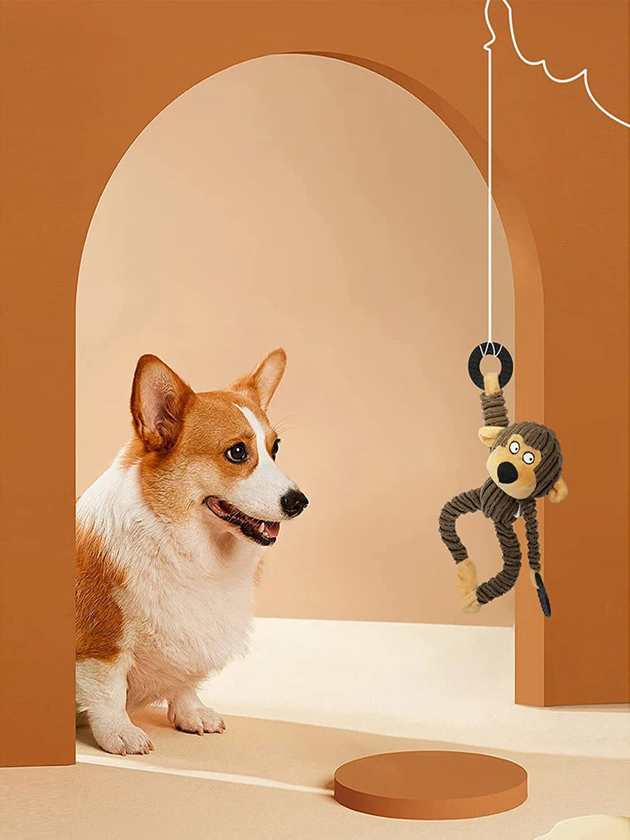 the MONKEY MUNCH PUPPY TOY - Squeaky Puppy Toys, Plush Puppy Chew Toys for Teething, Training Dog Toys for Small Dogs, Toys for Cute Monkey Interactive Dog Toys