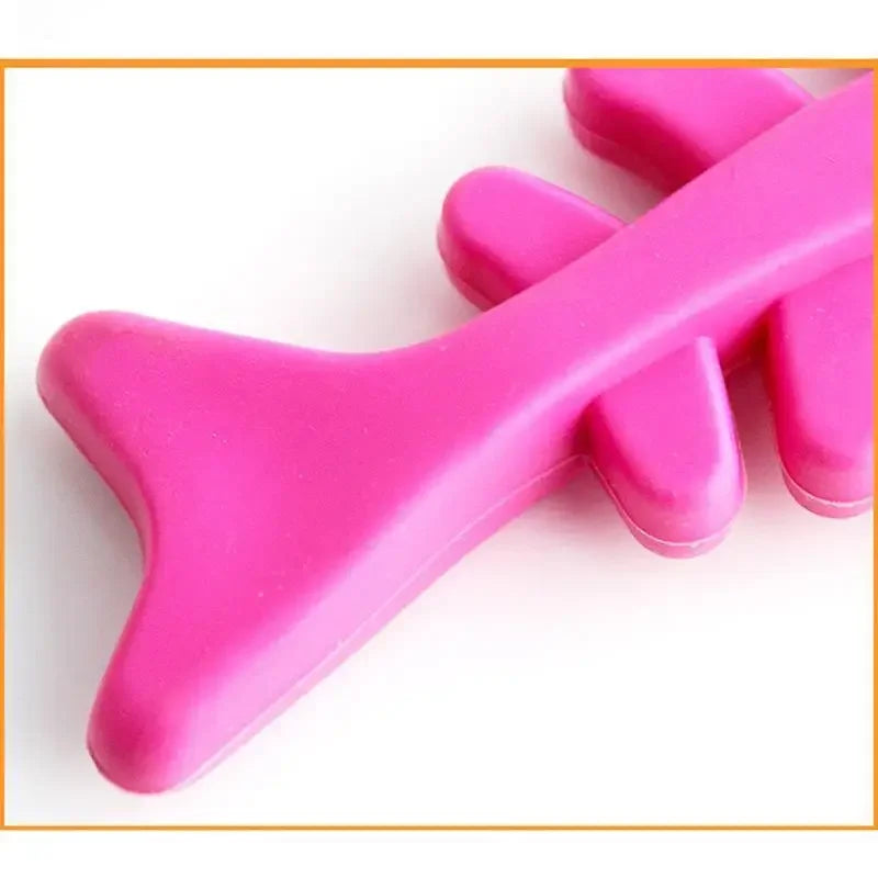 New 1PC Rubber Puppy Toy Fish Bone Shape Chewable Teething Dog Toy Bite Resistant Pet Supplies Random Color