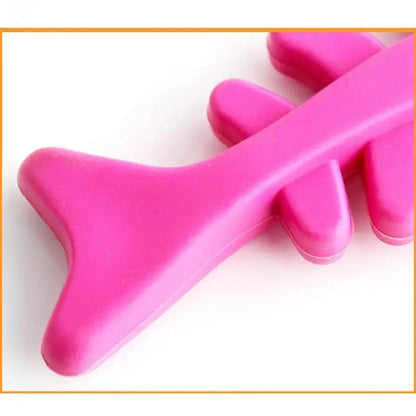 New 1PC Rubber Puppy Toy Fish Bone Shape Chewable Teething Dog Toy Bite Resistant Pet Supplies Random Color