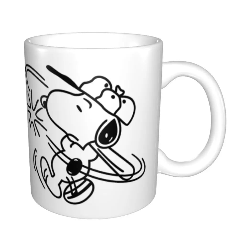 Manga Snoopy Woodstock Cartoon Dog Coffee Mug DIY Customized Ceramic Tea Milk Mug