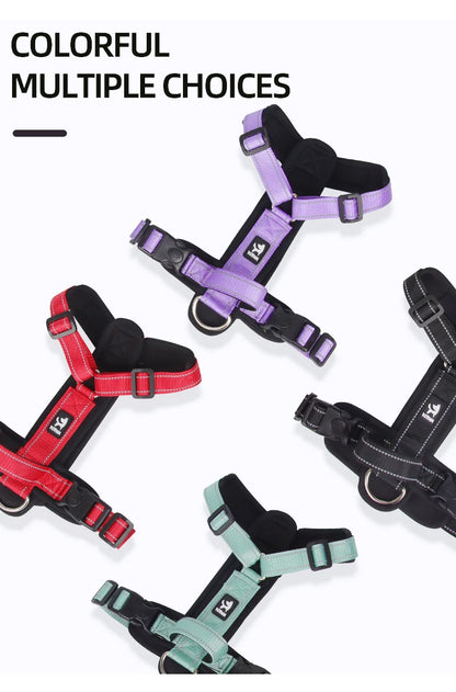 Anti-Escape Dog Harness with Handle Reflective Nylon Dog Harness Vest for Small Medium Dogs French Bulldog Walking Pet Supplies