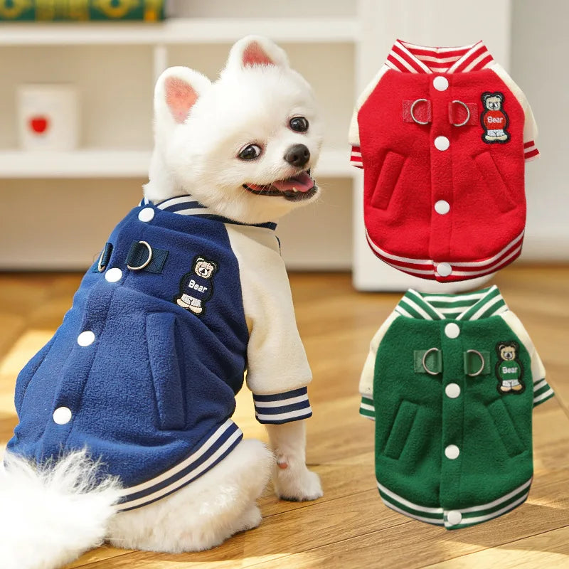 Puppy Coat With D Ring Outdoor Jacket for Small Medium Dog Button Fleece Clothing for Roppa Perro Sport Suit for Cat Wholesale