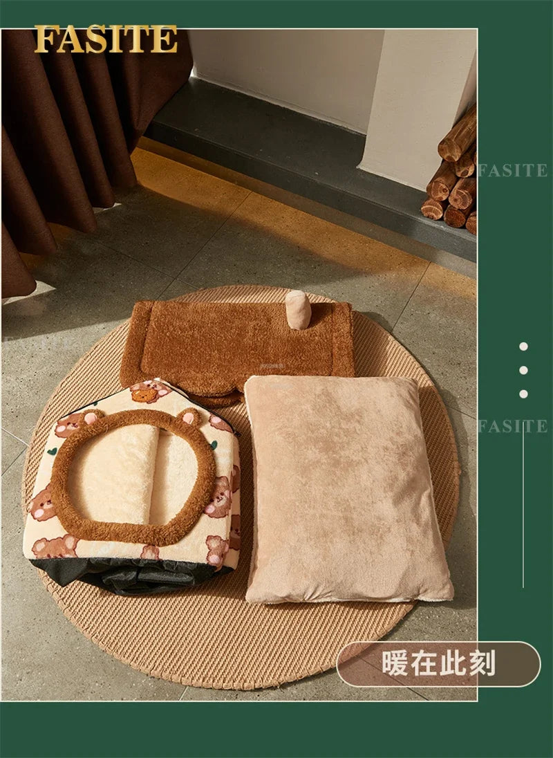 Dog Kennels Four Seasons Universal Small Dog Houses Removable and Washable Warm Dog House Cat Kennel Pet Supplies House for Dogs