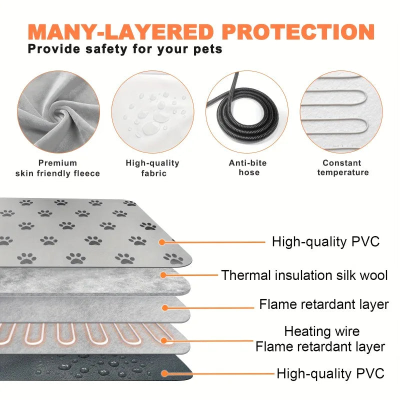 1PCS Dog and cat electric blanket heating pad pet mattress waterproof anti-bite adjustable temperature chair cushion