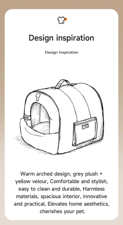 HOOPET Enclosed Dog Bed for Anxiety, Self Warming Calming Pet Tent with Removable Plush Mat, Washable Large Indoor House