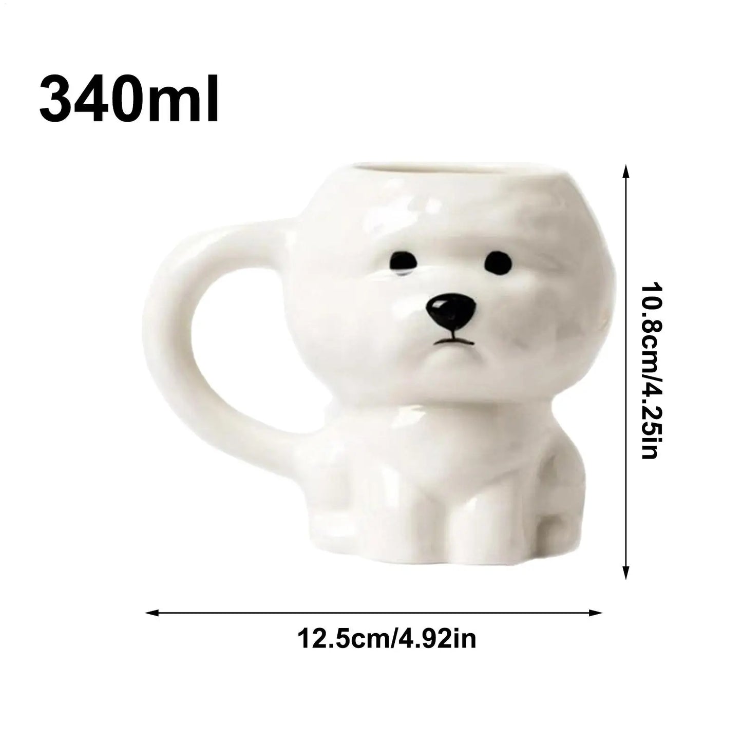 Dog Coffee Cup Novelty Puppy Mugs 340ml Ceramic 3D Puppy Novelty Cup For Women Men Dad Lovers On Mothers Day Fathers Day Home