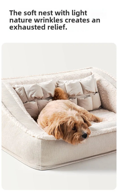 Winter Warm Dog Kennel High Elasticity Sponge Dog Beds Removable Washable Cat/Dog Sofa for Medium-sized Dogs Pet Supplies