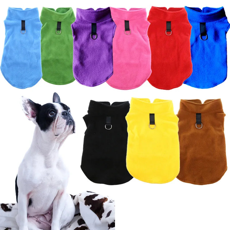 Soft Fleece Dog Clothes For Small Dogs Spring Summer Puppy Cats Vest Shih Tzu Chihuahua Clothing French Bulldog Jacket Pug Coats
