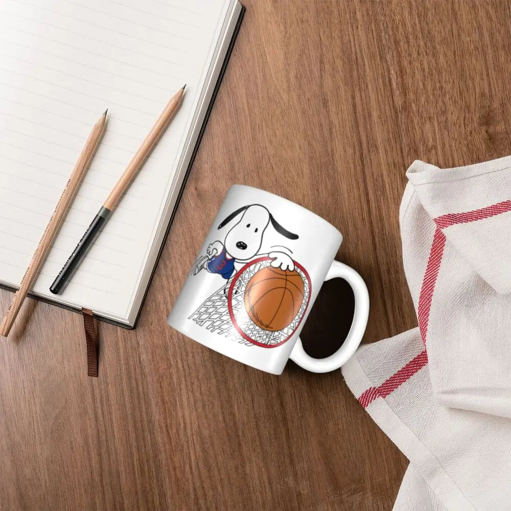 Manga Snoopy Woodstock Cartoon Dog Coffee Mug DIY Customized Ceramic Tea Milk Mug