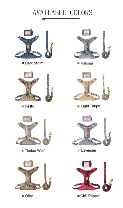 the TWEEDTREK HARNESS SET - Truelove Pet Harness Leash Set, Harris Tweed Fabric, No Pull Dog Vest Harness for Walking/Training, Adjustable, Easy Control