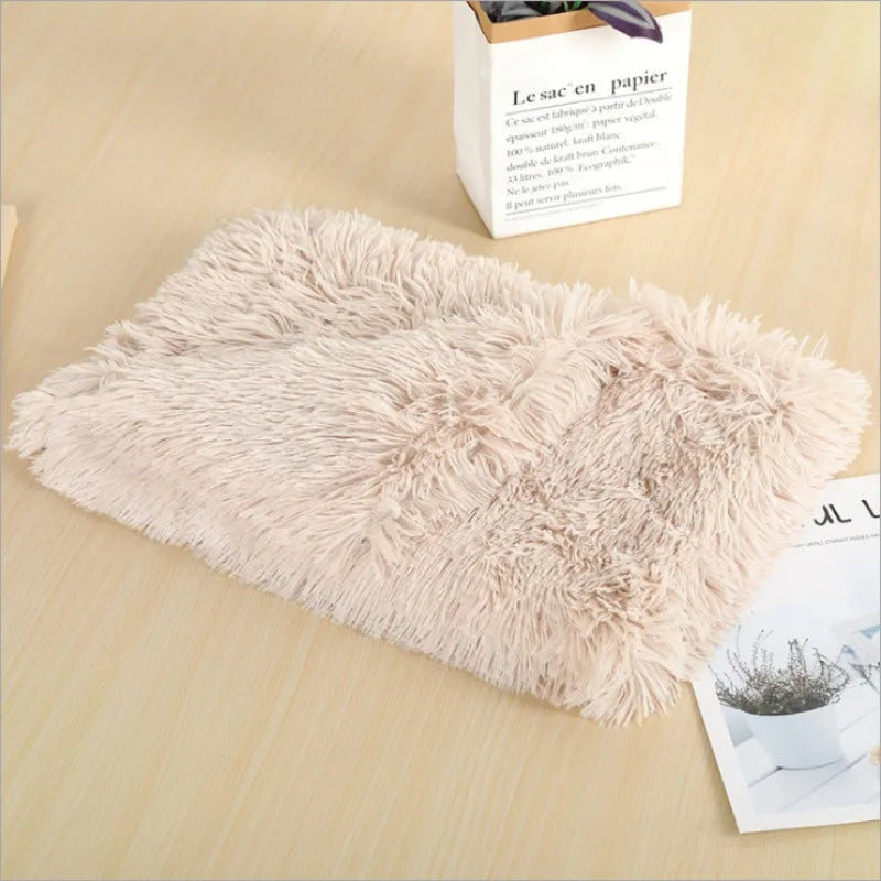 Soft Pet Blanket Mat Warm Dog Cat Sleeping Bed Mats Kennel Washable Long Plush Dogs Blankets Cover Winter Dog Supplies