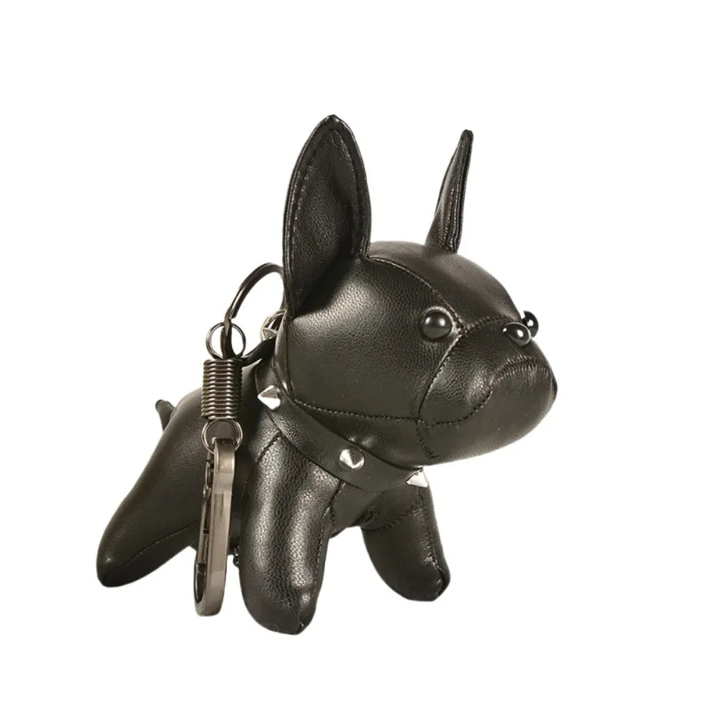 Kawaii Cute Chubby Leather Keychain French Bulldog Charm Dog Dolls Bag Hanging Exquisite Dog Pendant Friend