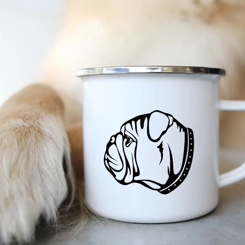 Original Mugs Coffee Cups to Sublimate Cute Dog Printed Enamel Coffee Tea Mugs Office Home Party Beer Drink Cola Cups Travel Cup