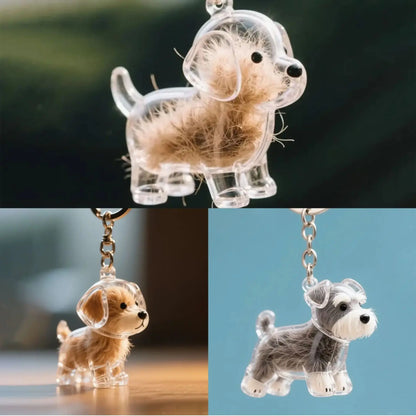 Dog Hair Storage Cute Pendant Keychain Bag Pendant Couple Car Key Chains Jewelry Souvenir Collection Gift Decoration Accessories