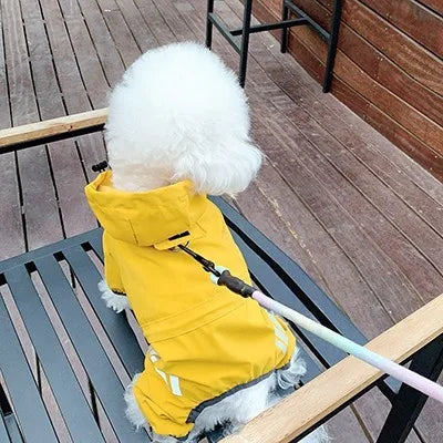 the RAINGUARD FOUR-LEG RAINCOAT - Little Dog Raincoat, Four-Legged Waterproof, Teddy Bear, Schnauzer, Small Dog Pet, Walking Dog in Rainy Days