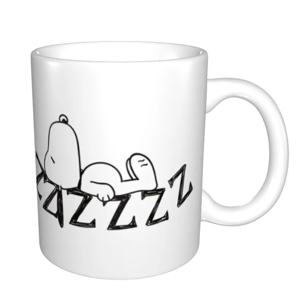 Manga Snoopy Woodstock Cartoon Dog Coffee Mug DIY Customized Ceramic Tea Milk Mug