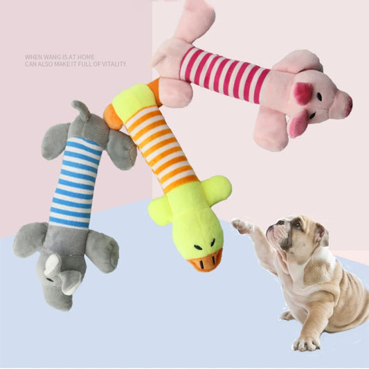 PlushPaw Pals™ | Animal-Shaped Plush Squeaky Dog Toy | Dog Paw Clothing