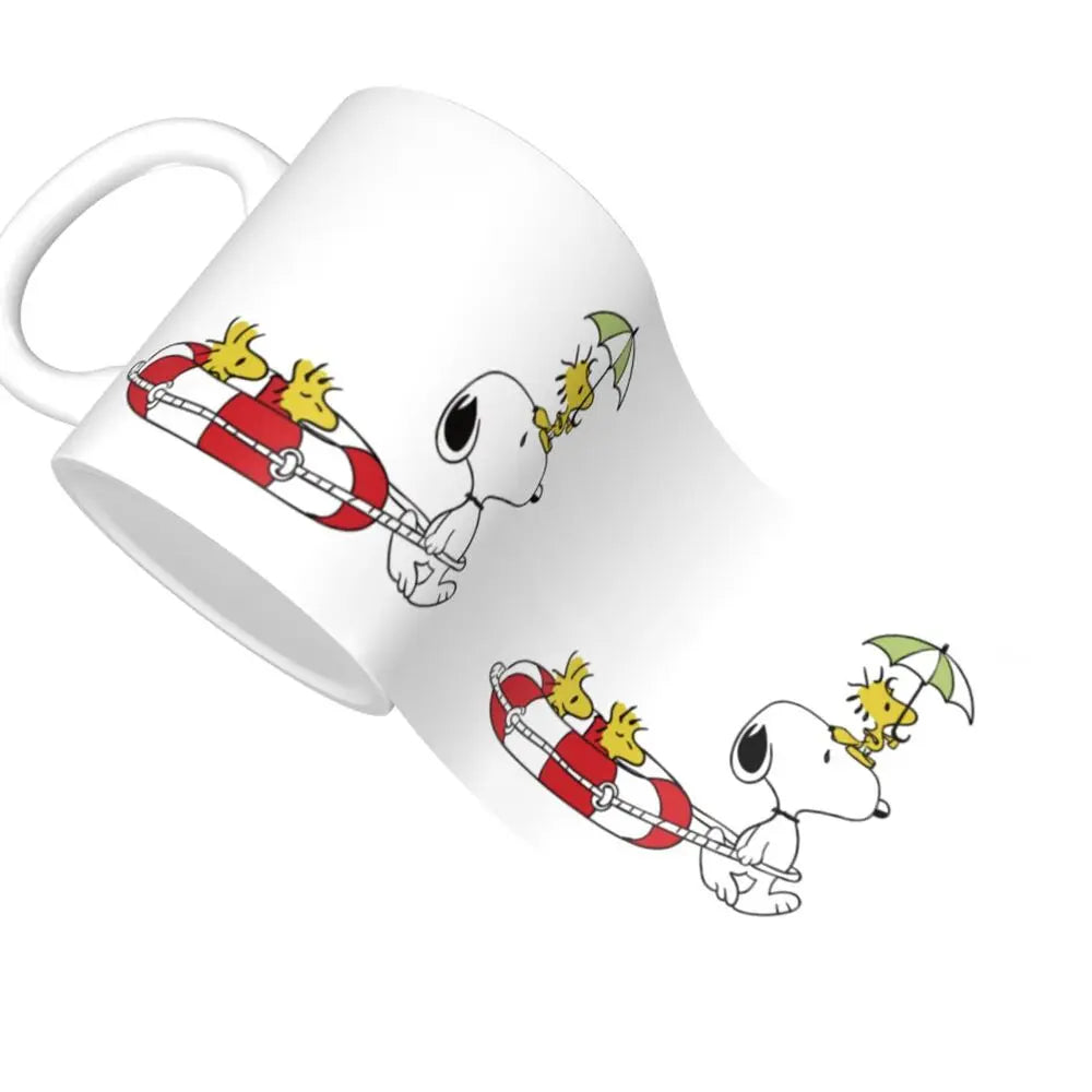 Manga Snoopy Woodstock Cartoon Dog Coffee Mug DIY Customized Ceramic Tea Milk Mug