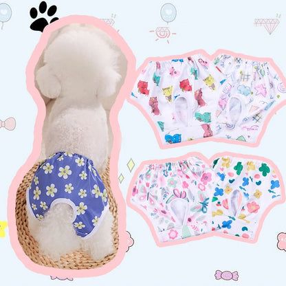 Female dog Cute Washable Male Dog Diapers, Reusable High Absorbency Leak-Proof Male Dog Diapers cat Physiological Pants