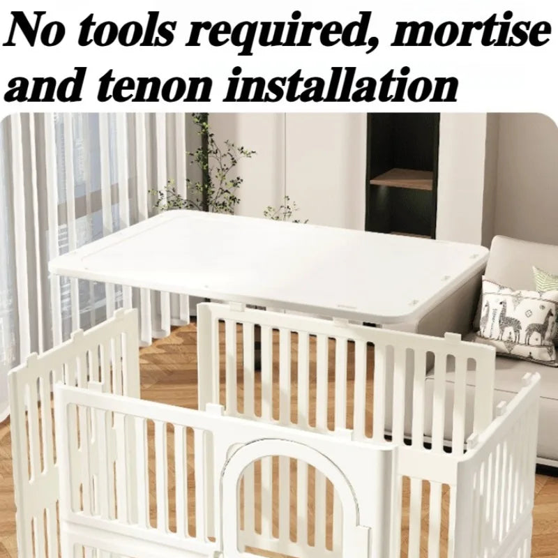 Indoor Dog House Large Space Pet Cage Noiseless Universal Wheel Transparent Dogs Villa Kennel Pet Accessories Products