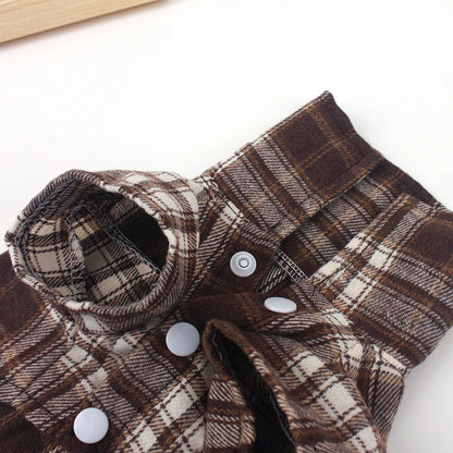 Summer Pet Shirt British Style Plaid Dog Vest Clothes For Small Dogs Chihuahua Cotton Puppy Shirts