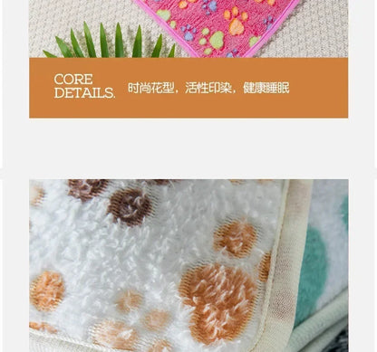 Soft Fluffy Coral Fleece Pet Sleeping Blanket Dog Blanket Warm Breathable Cat Cover Blanket Comfortable Dog Sleeping Sheet Mat