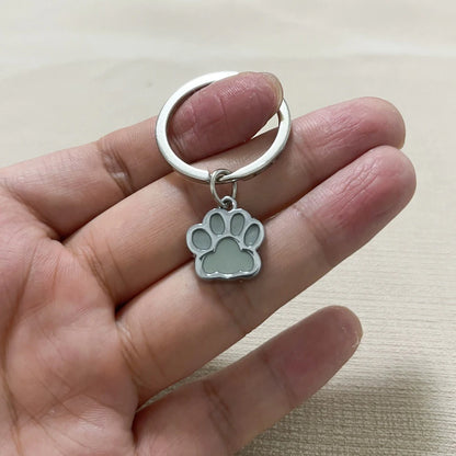 Luminous Dog Cat Paw Keychain Creative Green Blue Glow In Dark Key Ring Bag Accessories For Holder Bag Charm For Women