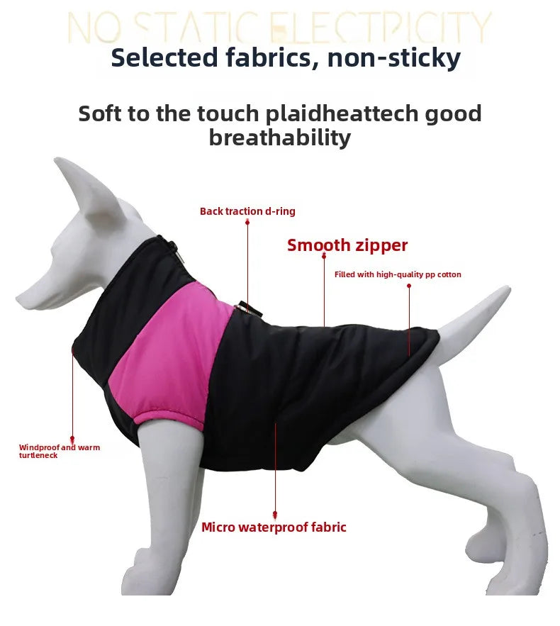 Winter Pet Clothes Warm Big Dog Coat Puppy Clothing Waterproof Vest Jacket For Small Medium Large Dogs Golden Retriever