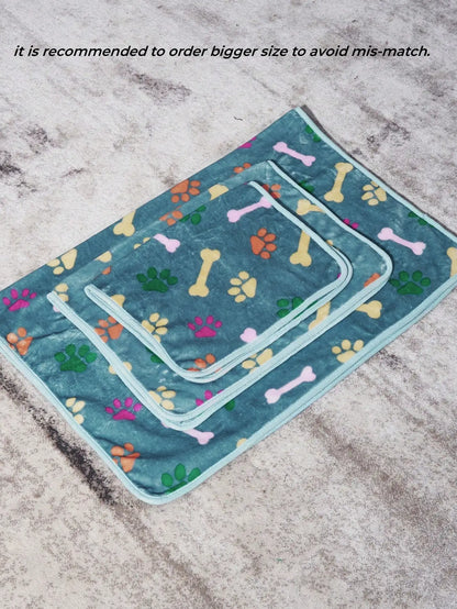 1pc  Pet Blanket Dog Puppy Blanket Bone Print Fleece Blanket for Small Medium Large Dog Cat