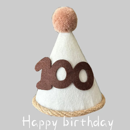 강아지 모자 Pet Birthday Hat Dog Hat Non-woven Fabric Number Hats Headband Felt Digital Birthday Celebration Hat Шапка Для Собак