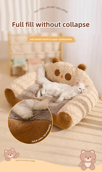 HOOPET Modern Plush Pet Kennel Sofa,Thick Plush Dog Kennel,Cat Kennel,Comfortable Warm Pet Sleeping Bed,Luxury Pet Home