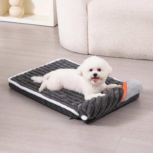 Elastic Small Cat Kennel Cushion Comfortable Large Cat Bed All Seasons Warm Medium Dog Sofa Mat Soft Puppy Kennel with Pillow