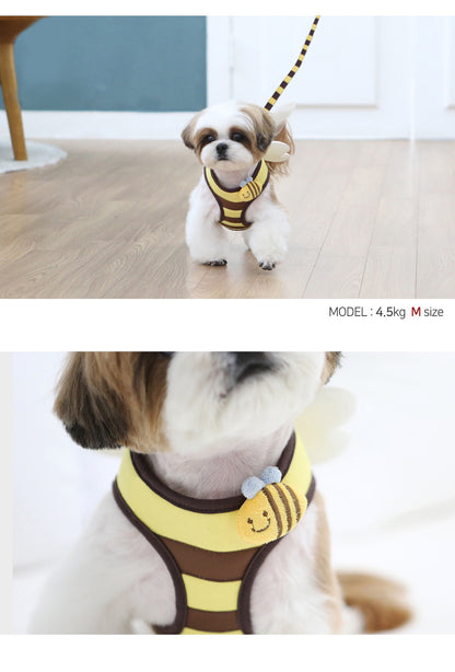 the BUZZBUDDY WALK SET - Cute Bee Kitten/Puppy/Dogs Harness and Leash Set, Soft Breathable Dogs Vest Harness Leads, Pet Clothes for Small Dogs, Chihuahua