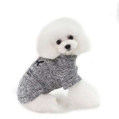Cute Fleece Pet Clothes Fish Bone Pattern Warm Dog Hoodie Sweater Autumn Winter Dog Vest Button Dogs Short Sleeve Jacket Vest