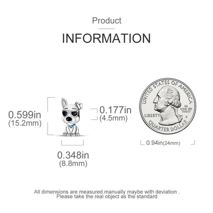 Dog Pet Charms 925 Silver Doggy Paw French Bulldog Bones Beads fit Original Bracelet DIY Fine Jewelry