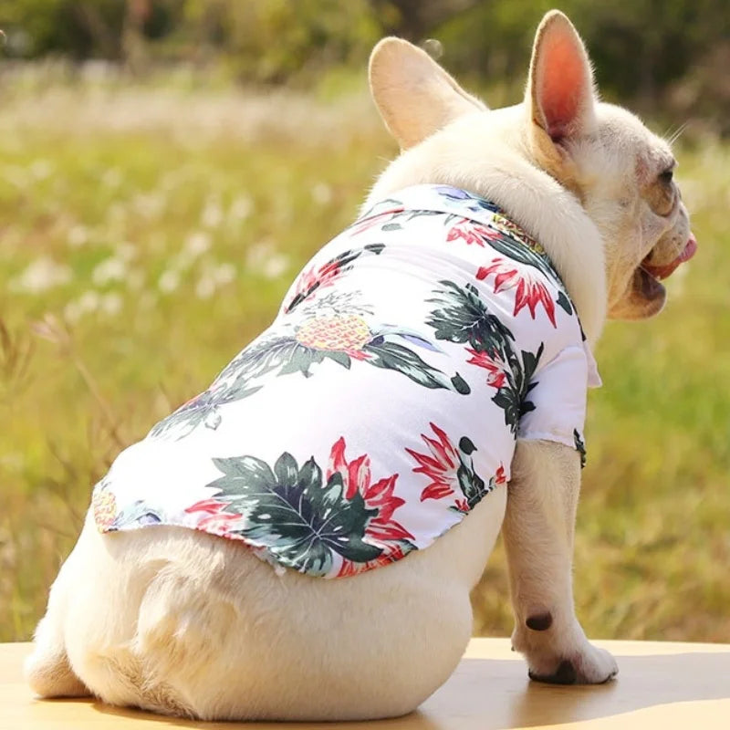 Summer Pet Dog Clothes Cool Beach Hawaiian Style Dog Cat Shirt Breathable Dog T-Shirts Chihuahua Dog Costumes Pet Puppy Clothing