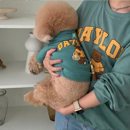 Winter Pet Clothes Cotton Bear Letter Print Costume Dog Hoodies Chihuahua Bichon Clothing Puppy Warm Dog Coat for Large Dogs