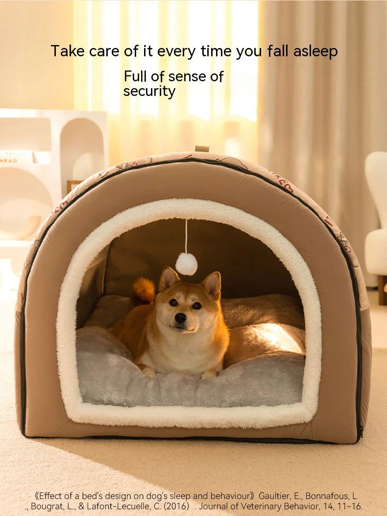 Big Dog Nest Winter Warm Dog House Removable and Washable Dog Bed Seasonal Large Dog House Type Pet Sleeping Supplies, Cat Nest