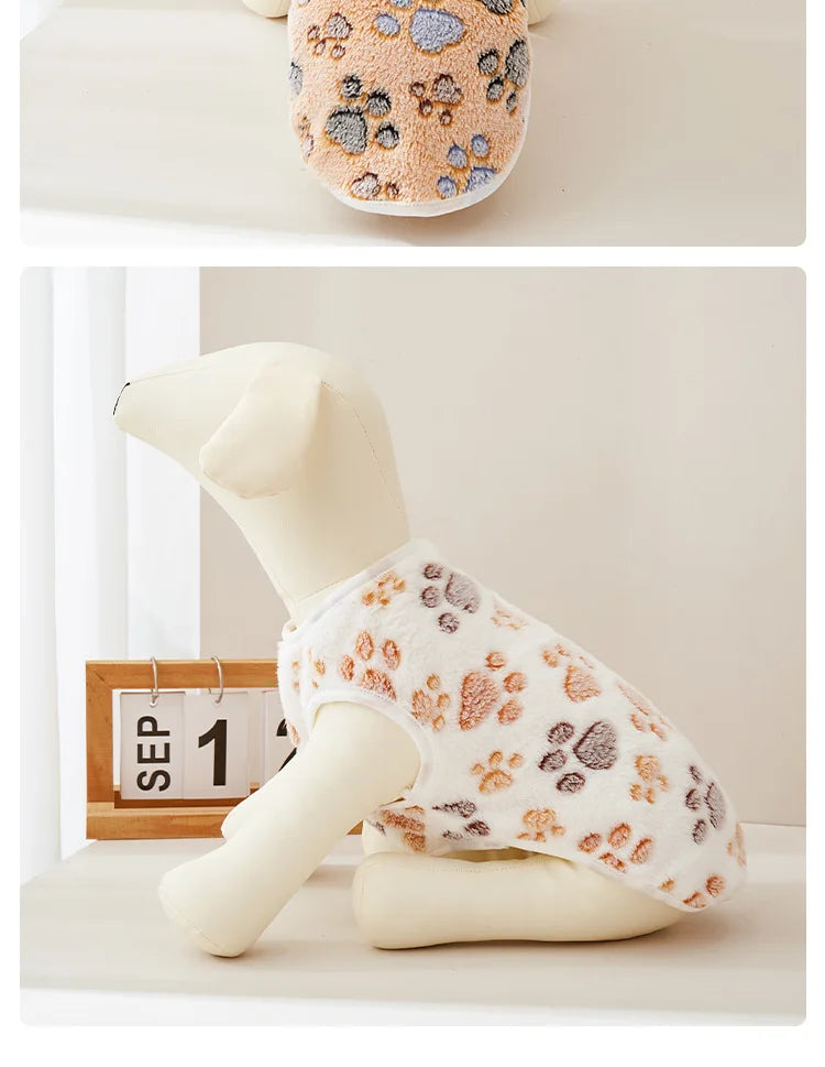 Printed Clothing for Small Cats Dogs Warm Soft Fleece Costume Clothes Outfits Pet Dog Cat Coat Jackets