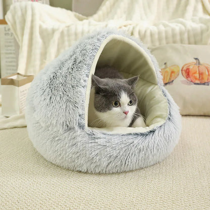Winter Warm Pet Nest for Small Medium Pets (40cm-70cm) | Enclosed/Semi-Enclosed Pet Shell Nest | Dog House Cat Bed for Puppy Kit