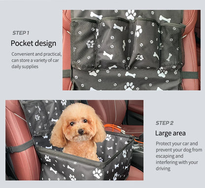 Dog Car Seat with Storage Pockets,Scratch Proof Durable Pet Booster Car Front Seat for Small Medium Dog