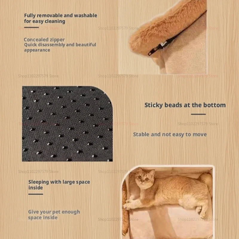the DOGGY VILLA - Enclosed Cat/Dog Kennel with Dirt Resistance Washable Comfort Villa, All Season Detachable Cat/Doghouse Suitable for Indoor/Outdoor