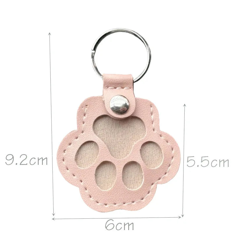 Pet Hair Keepsake Keychain Leather Memorial Locket for Storing Dog Cat Fur, Cute Pet Loss Gift, Remembrance Key Ring Bag Charm